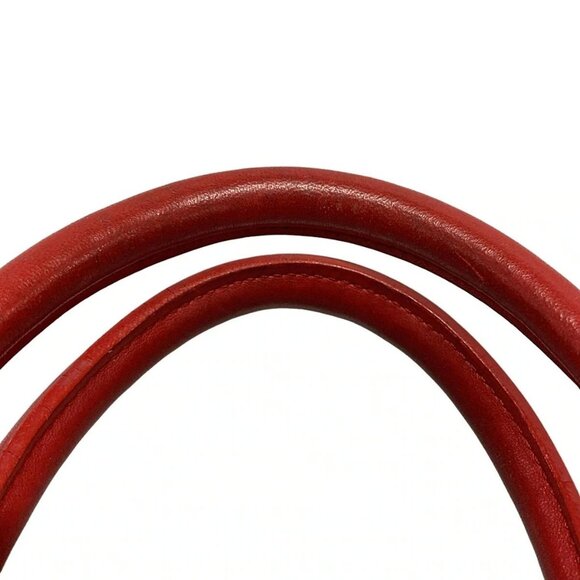 Auth BOTTEGA VENETA Intrecciato 225166 Red Leather Tote Bag - Picture 8 of 16